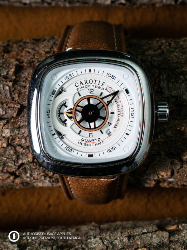 Carotif Mechanical Watch - Brown+White